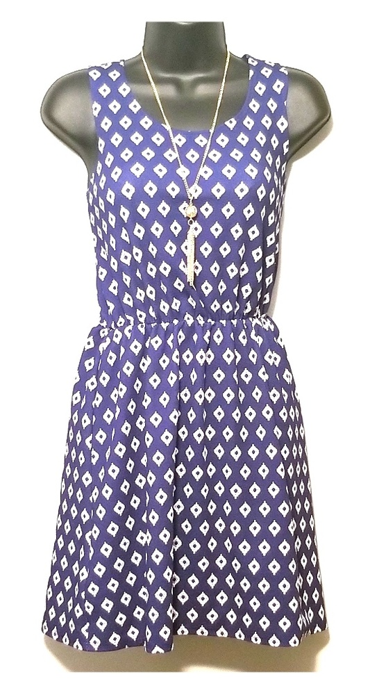 Pink Rose Navy print Summer dress